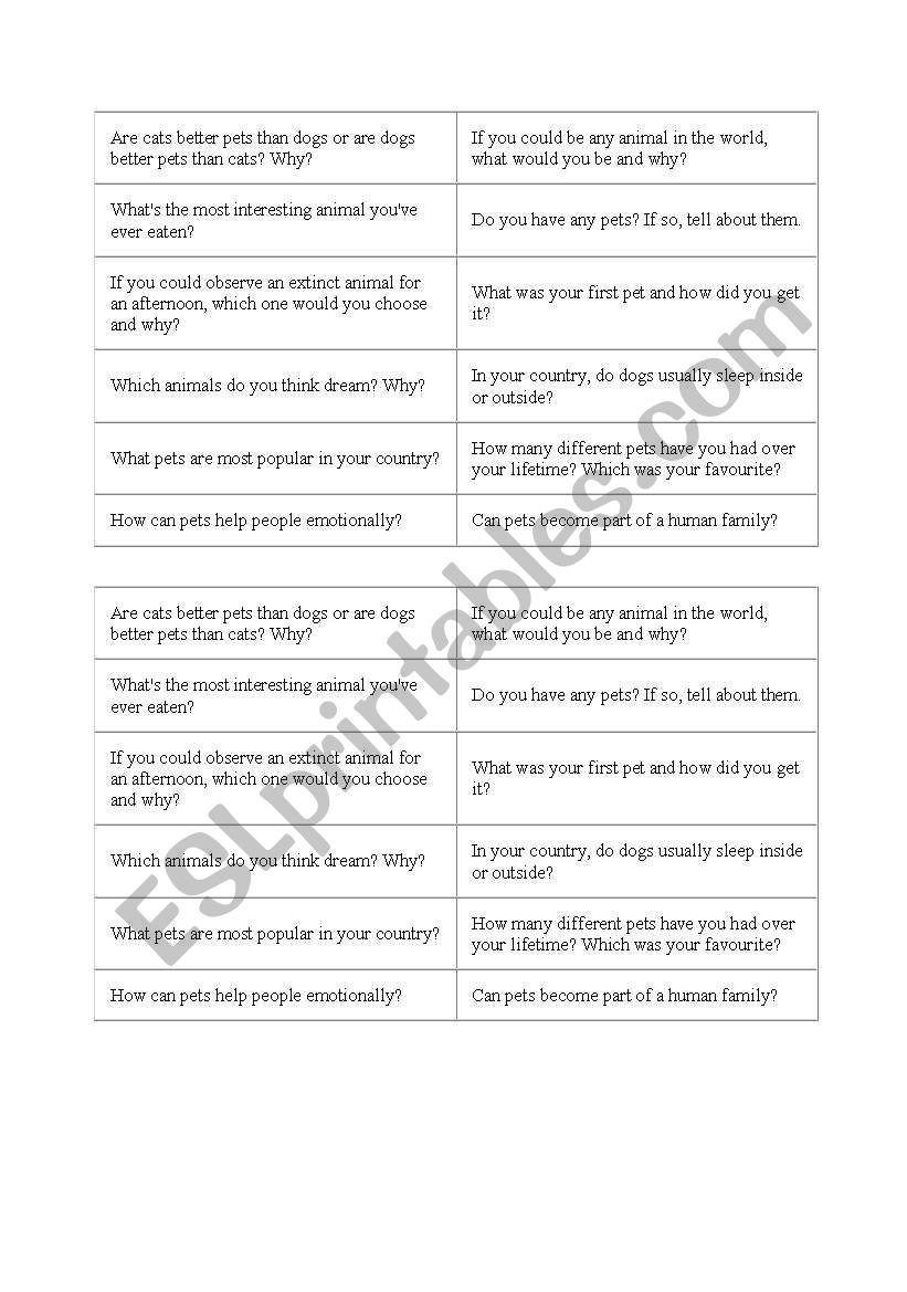 Talking about pets - ESL worksheet by daniarthur