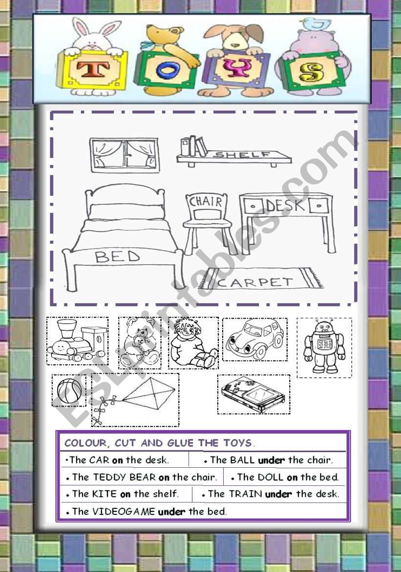 Toys in the bedroom worksheet