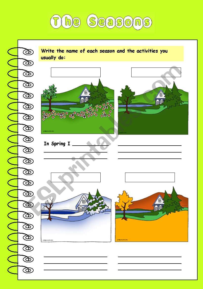 The seasons worksheet