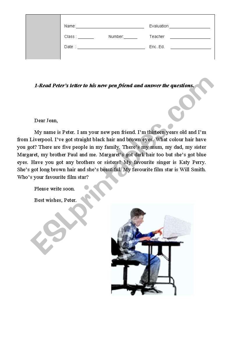 written test worksheet