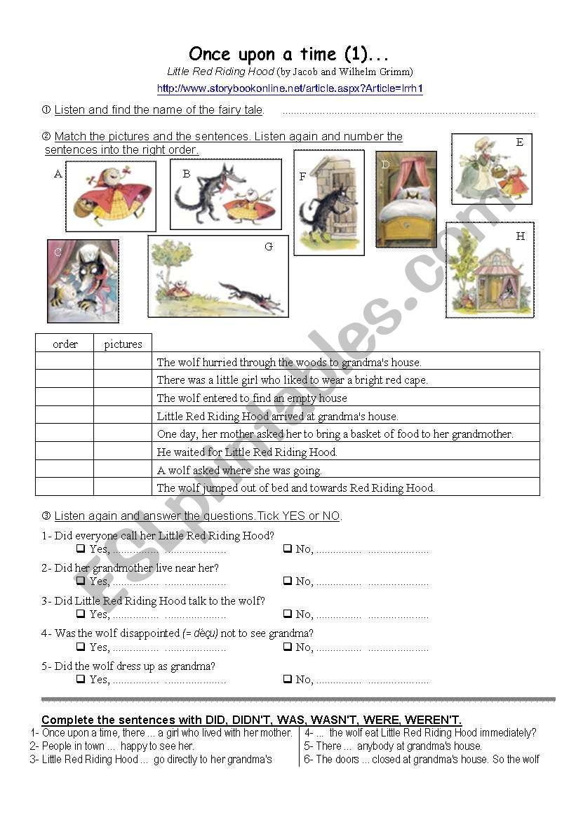 Little Red Riding Hood worksheet