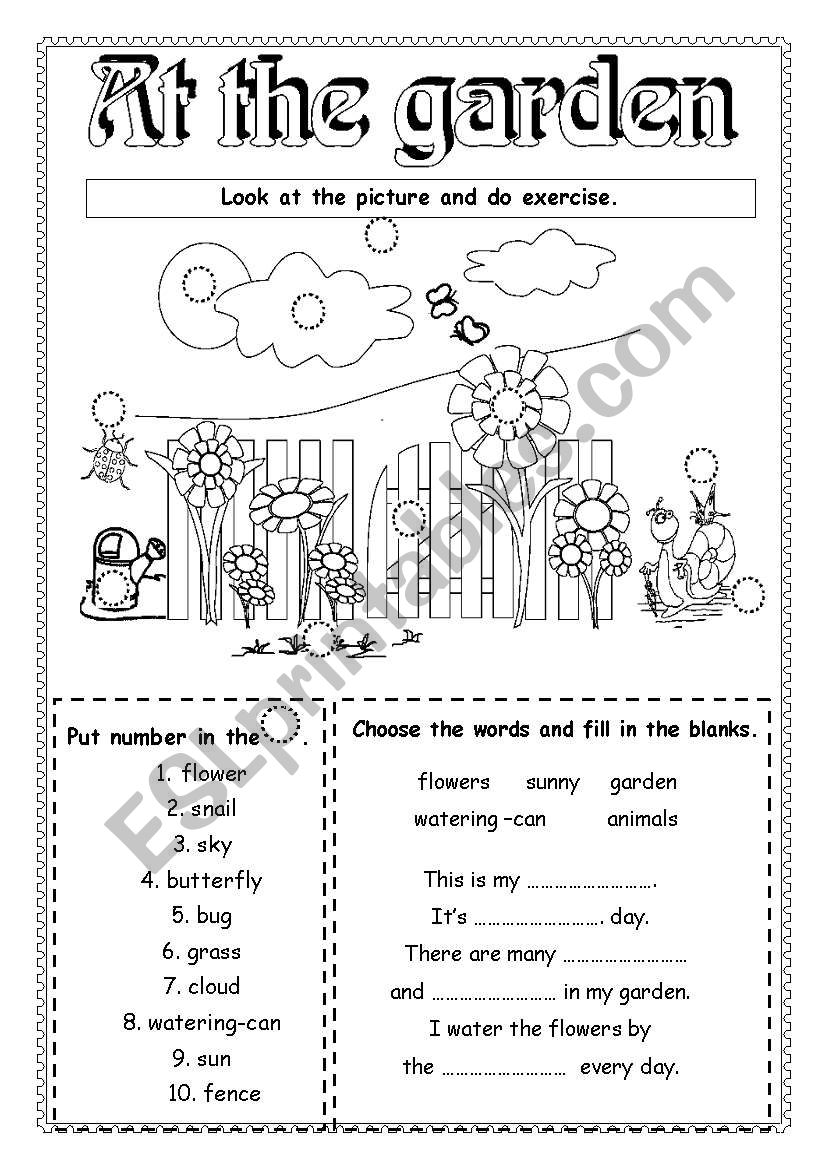 At the garden worksheet