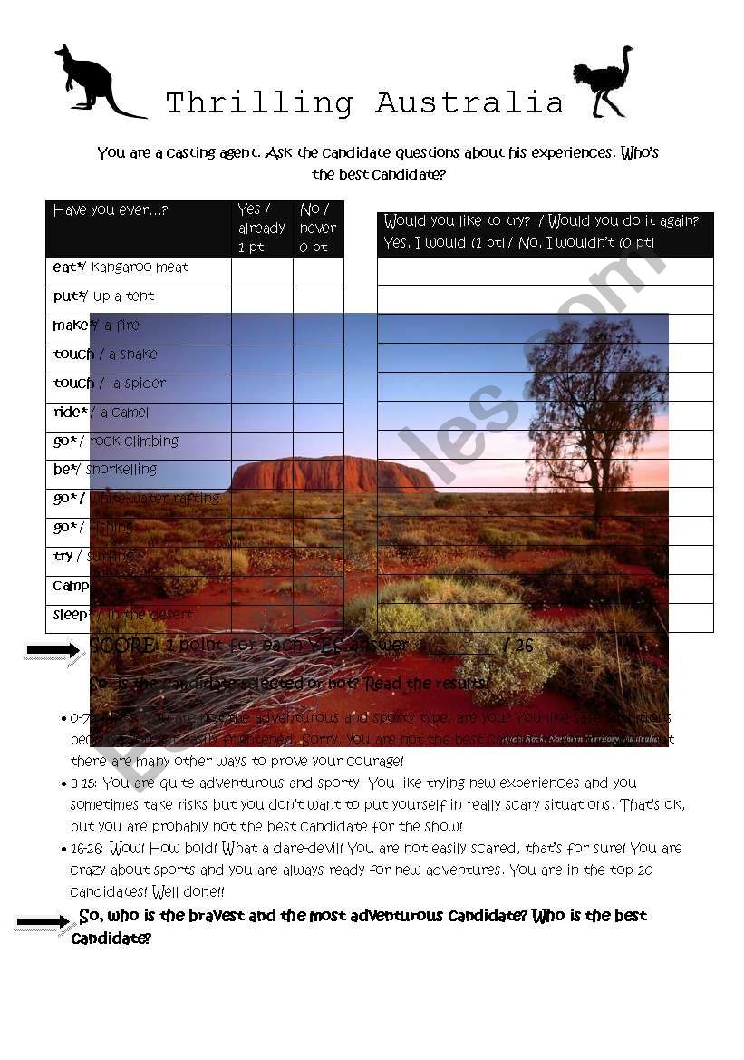 AUSTRALIA worksheet