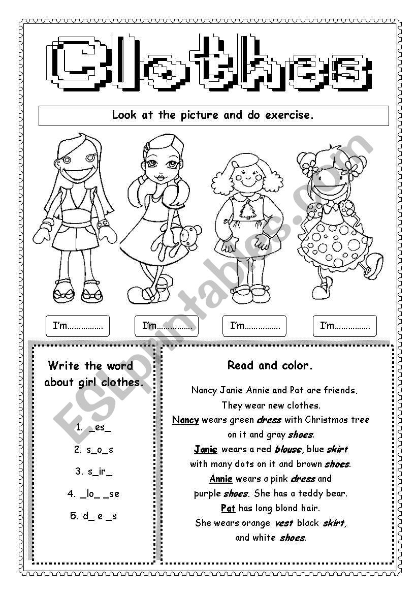 Clothes worksheet