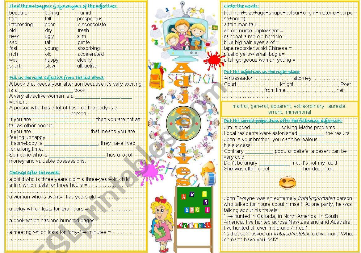 Adjectives worksheet