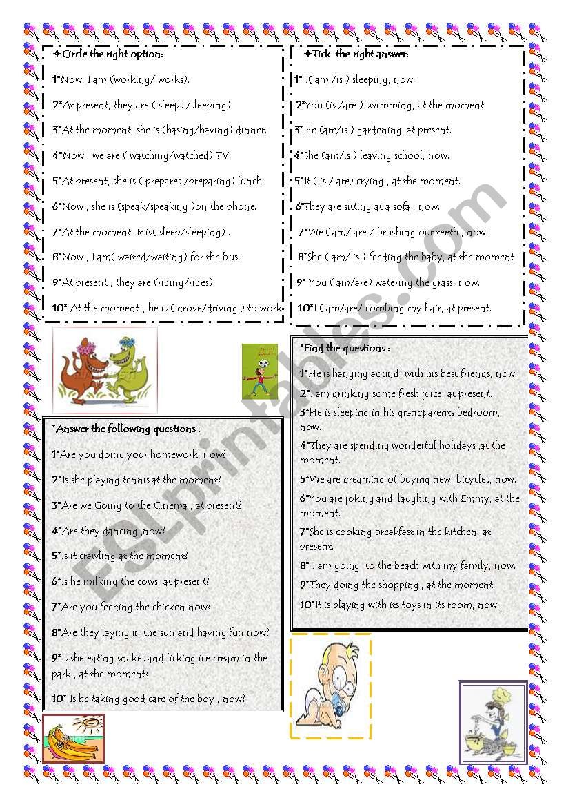 the present progressive part2 worksheet