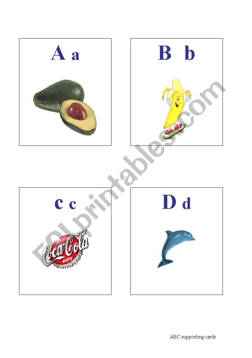 ABC supporting cards worksheet