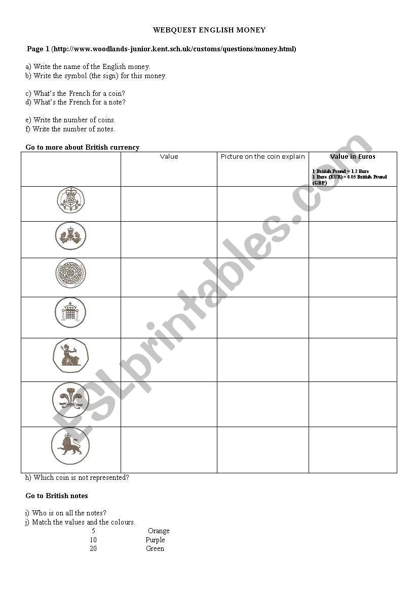 conversion worksheet