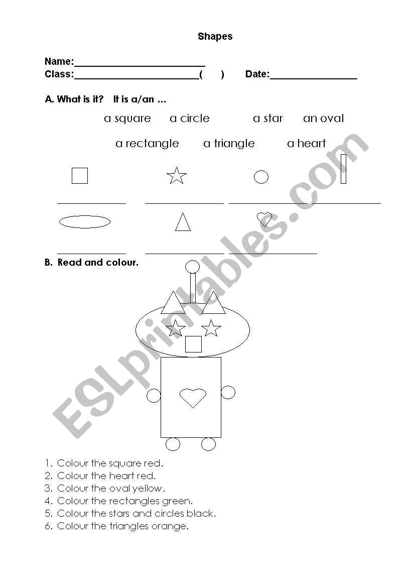 Shapes worksheet