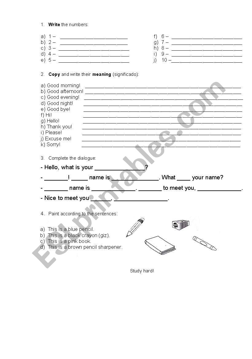 3rd grade exercises worksheet