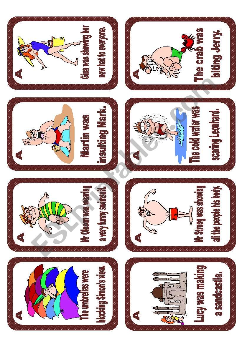 Passive voice speaking cards Set 5 (Past progressive) - editable