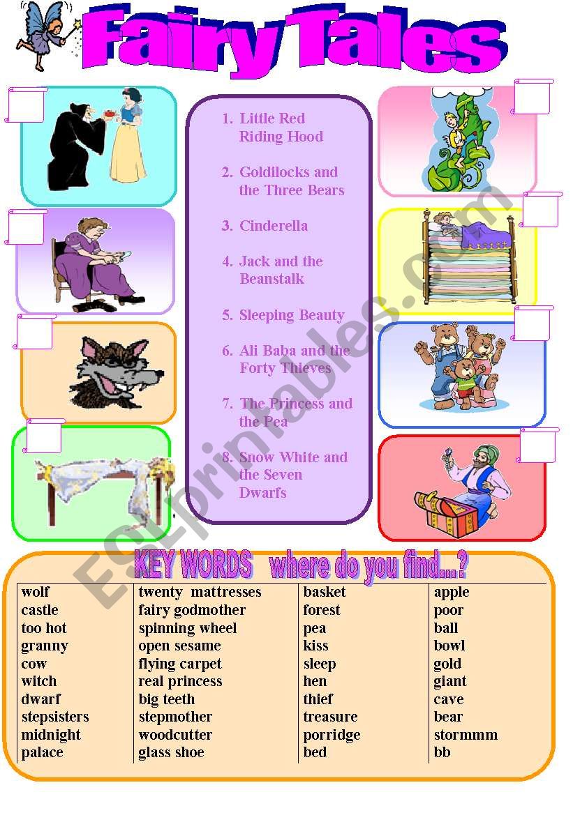 Fairy tales worksheet