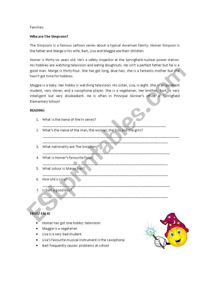 Family Worksheet worksheet