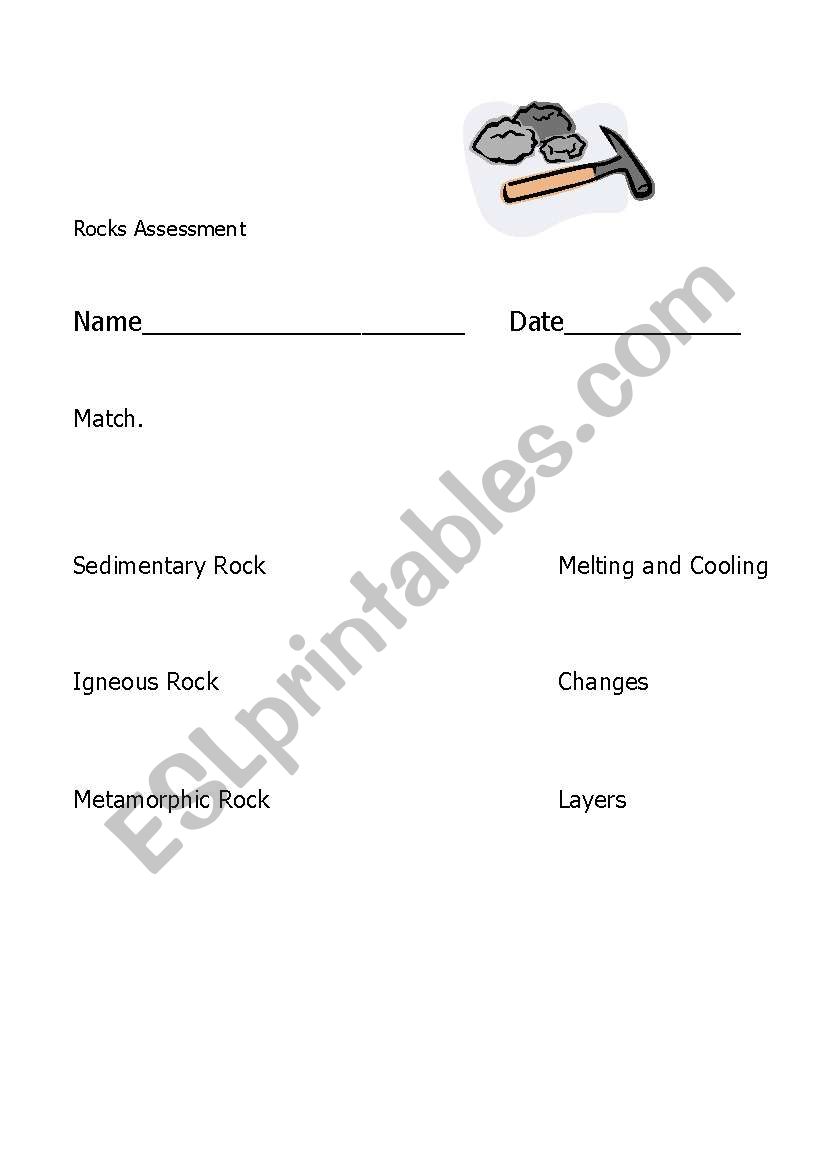 Rock Match worksheet