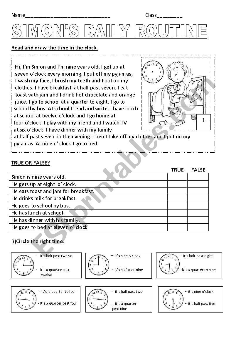 simons day worksheet