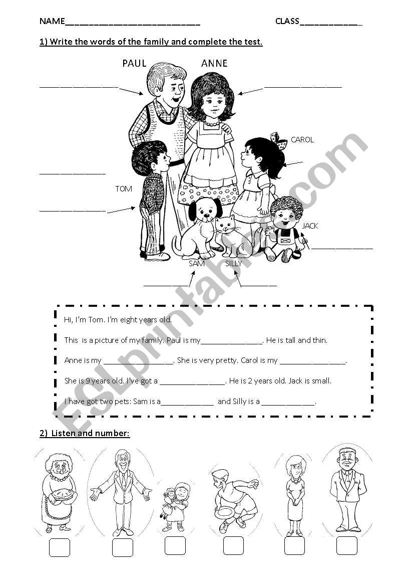 my family worksheet