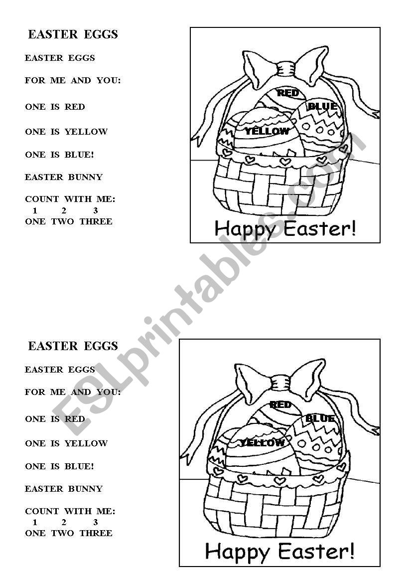 Easter eggs poem worksheet