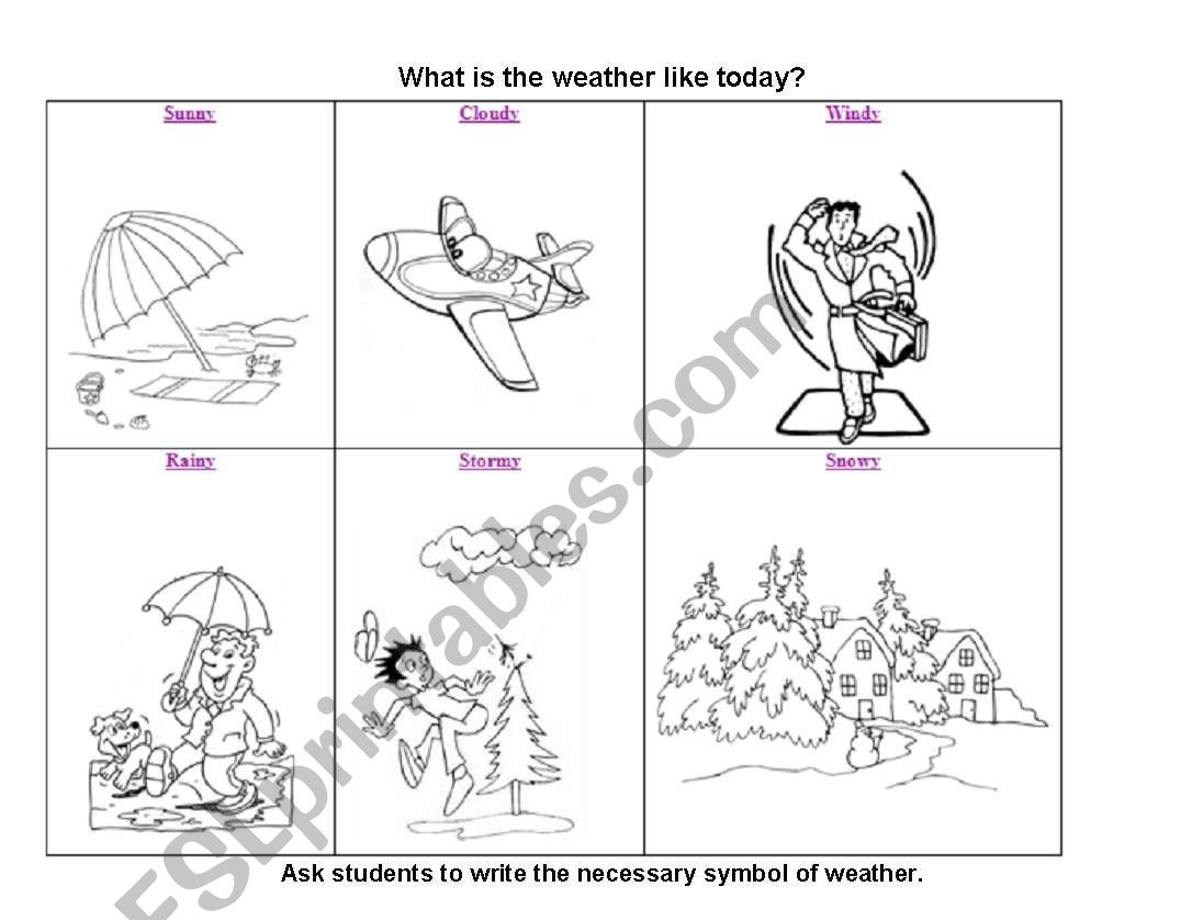 Weather symbols worksheet