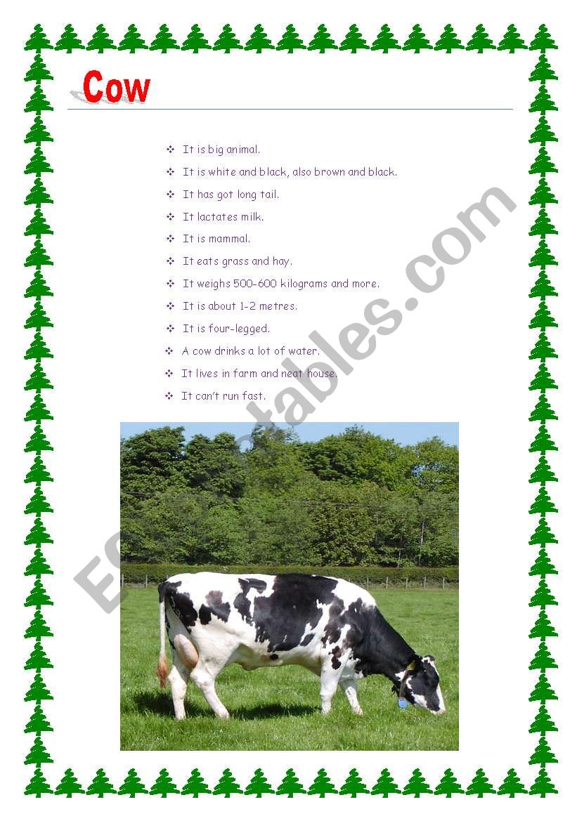 animals worksheet