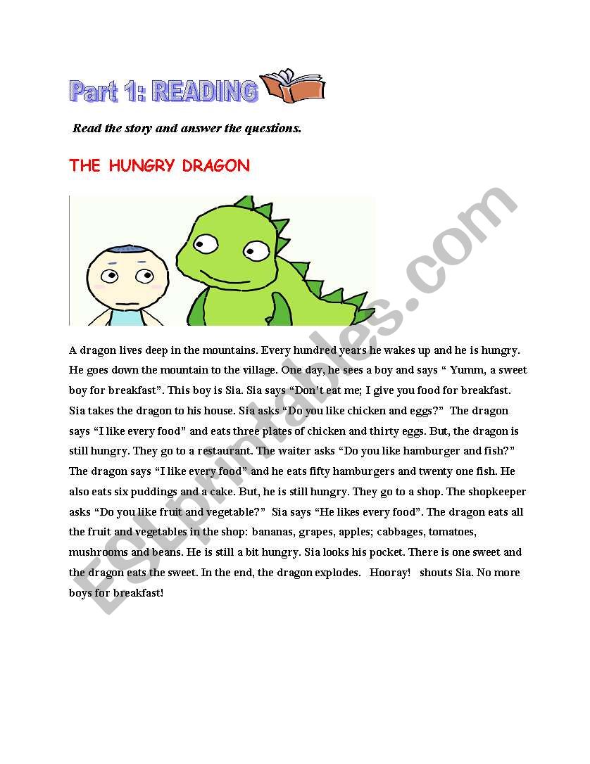 The Hungry Dragon worksheet