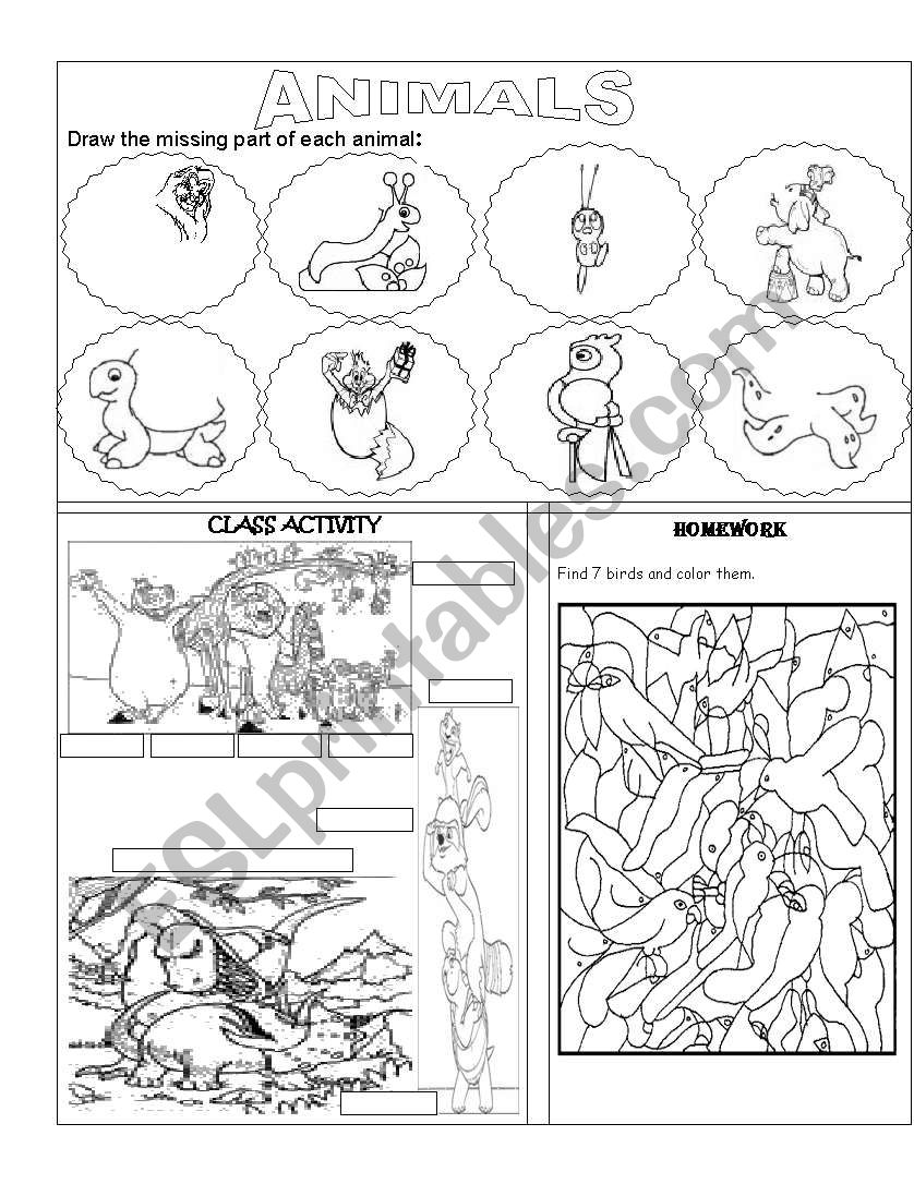 ANIMALS worksheet