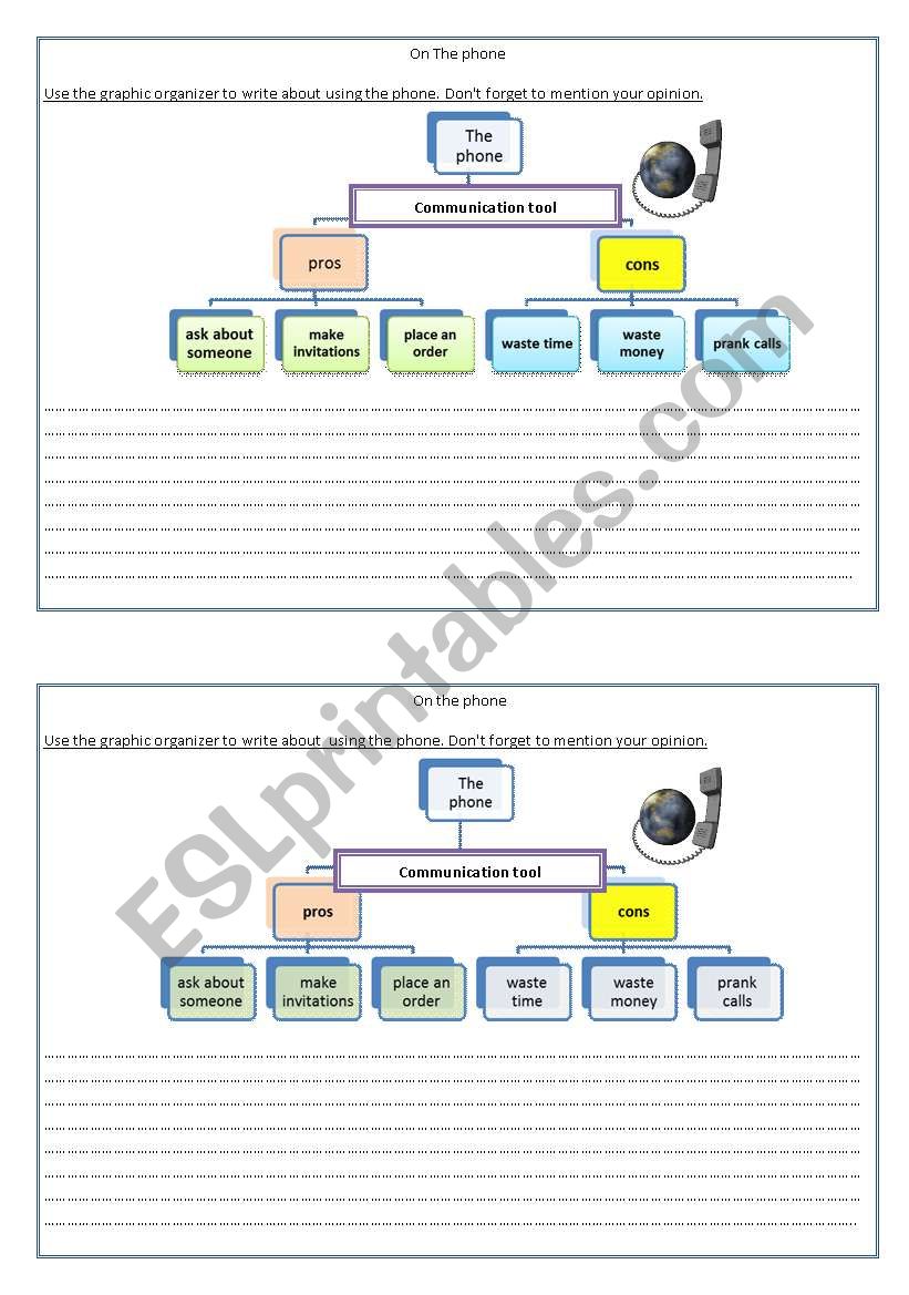 on the phone composition worksheet