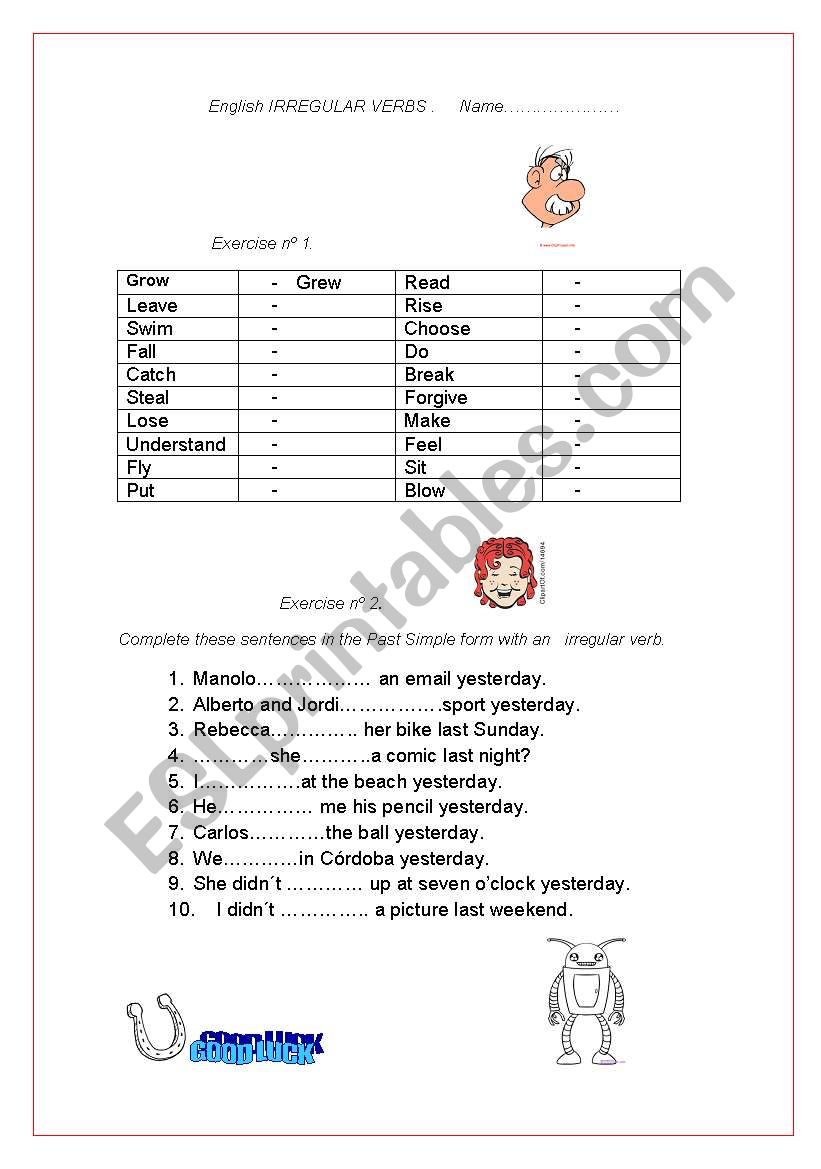 TO PRACTICE IRREGULAR VERBS IN AN ORIGINAL WAY.