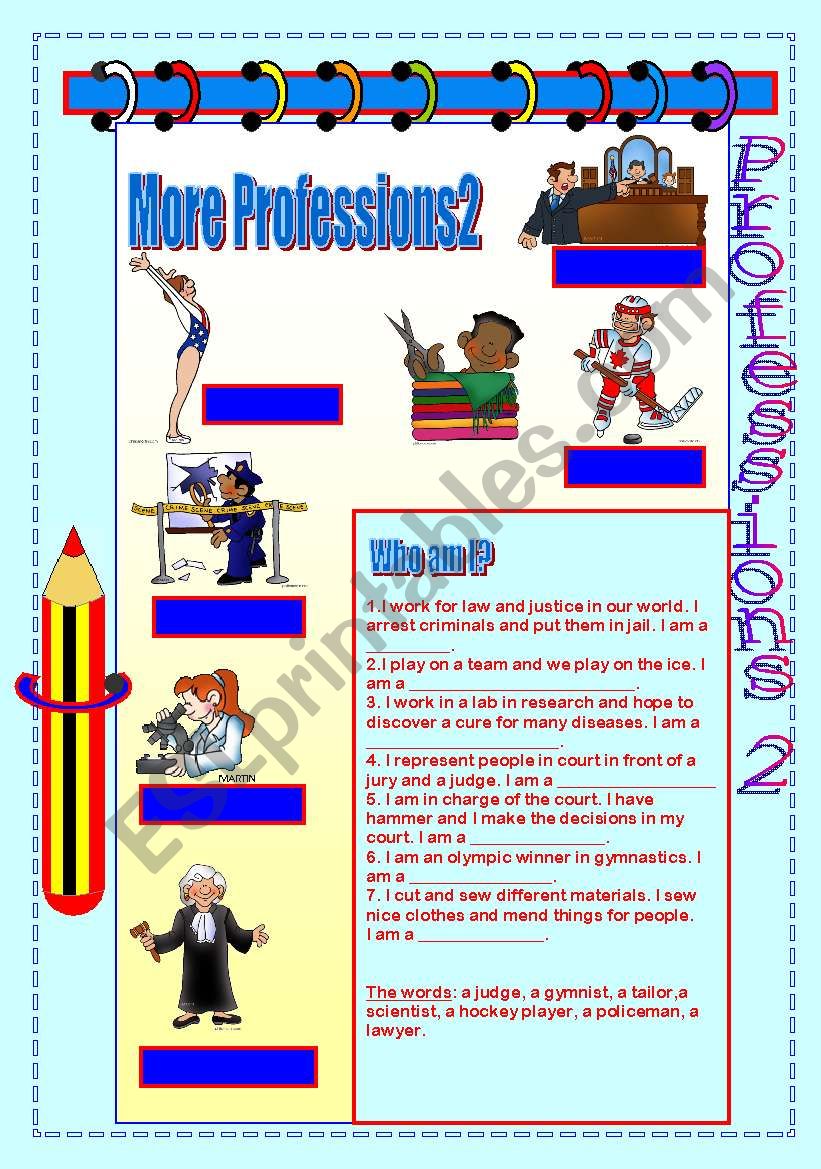 More professions 2 worksheet