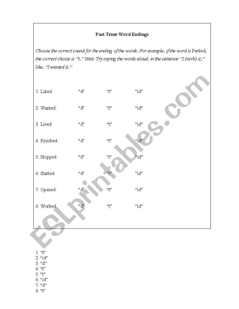 english-worksheets-past-tense-verb-endings