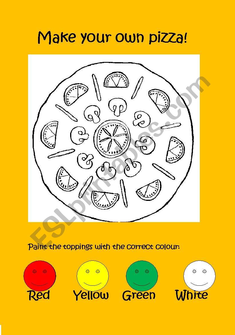 Make your pizza! A great game for kids * Teaches colours * teaches food vocabulary *looks delicious