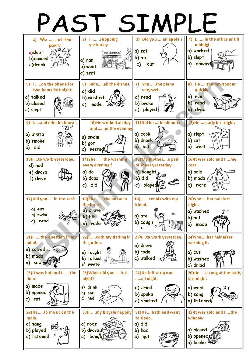 past smple worksheet