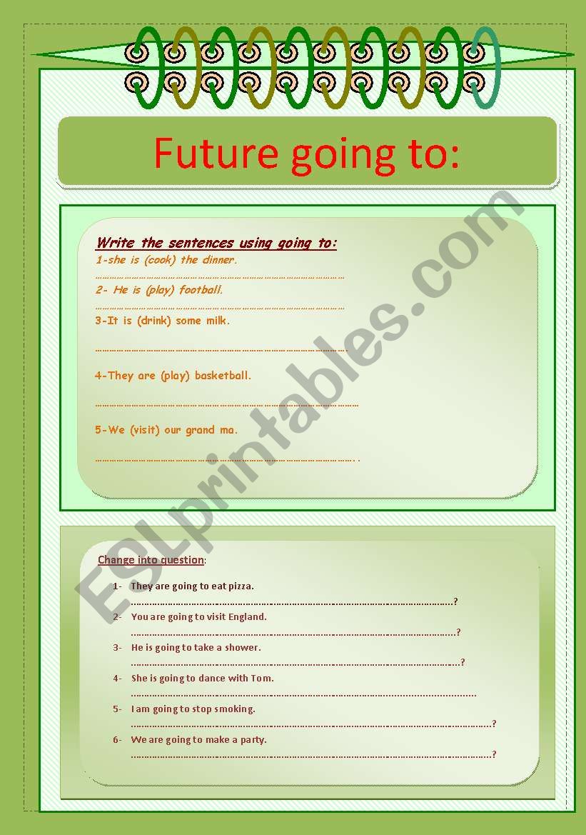 Future ging to worksheet