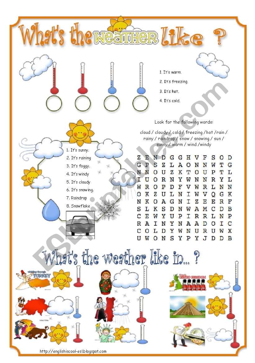 Describing the weather worksheet