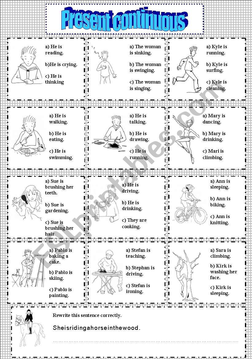 Present continuous worksheet