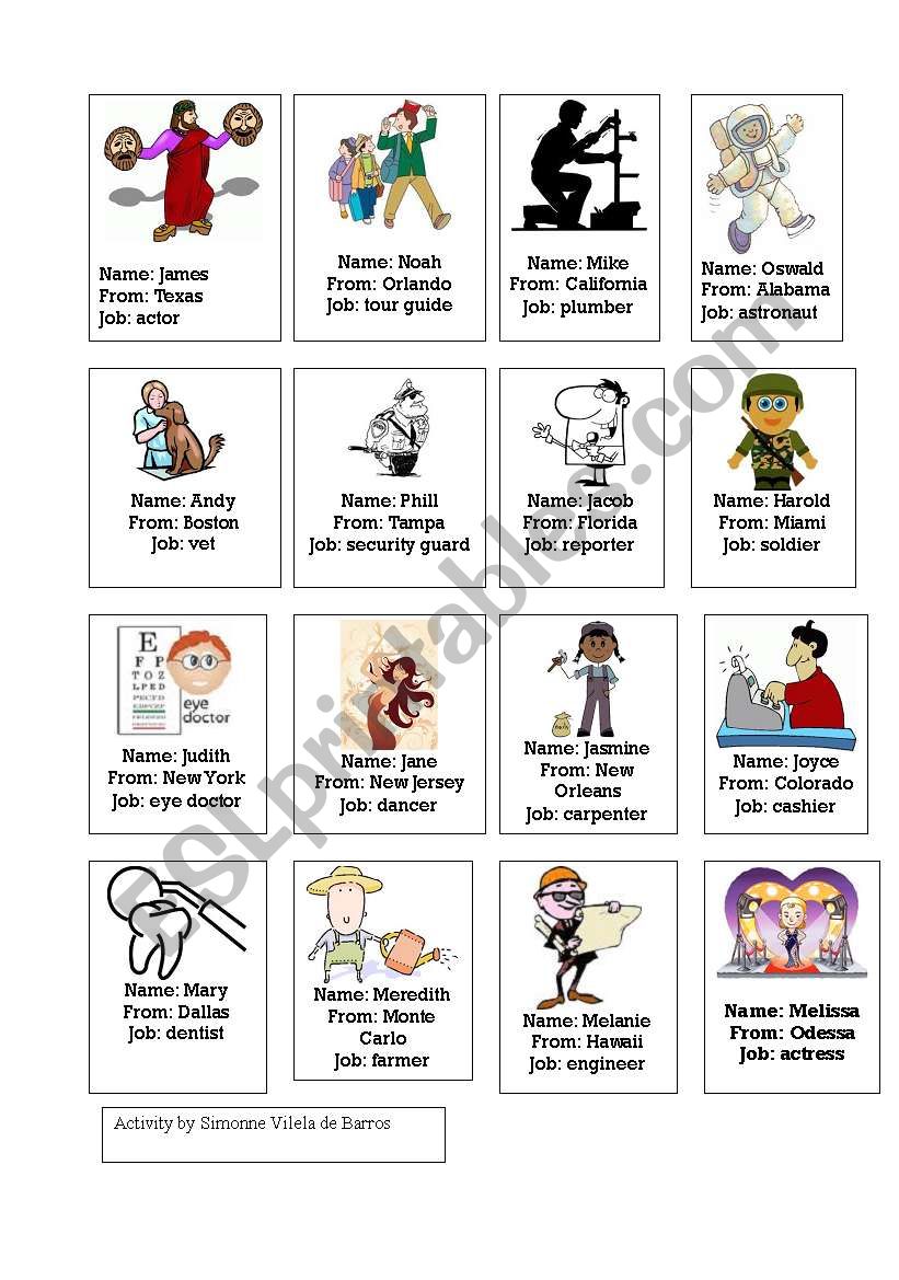 professions conversation cards