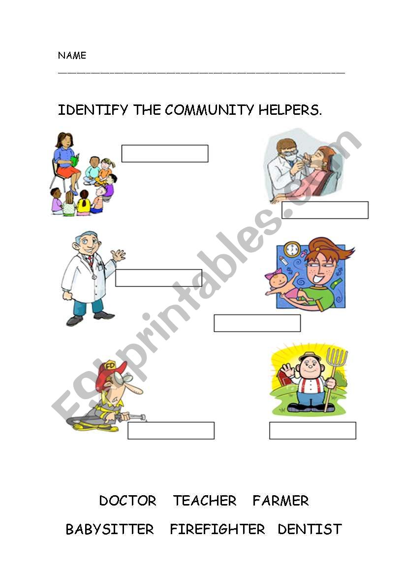 Community Helpers worksheet