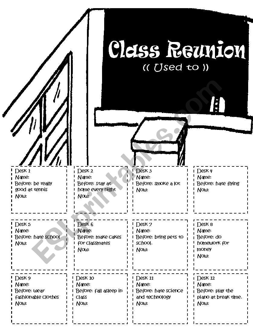 Class Reunion_Used to worksheet