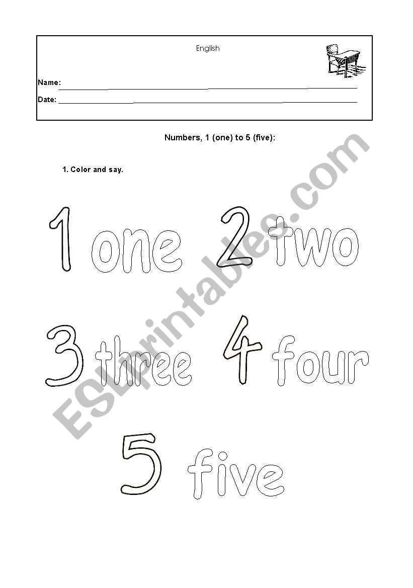 Numbers worksheet