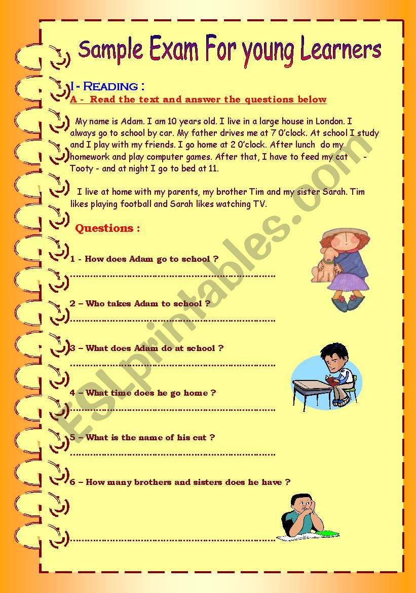 Sample exam for young learners 
