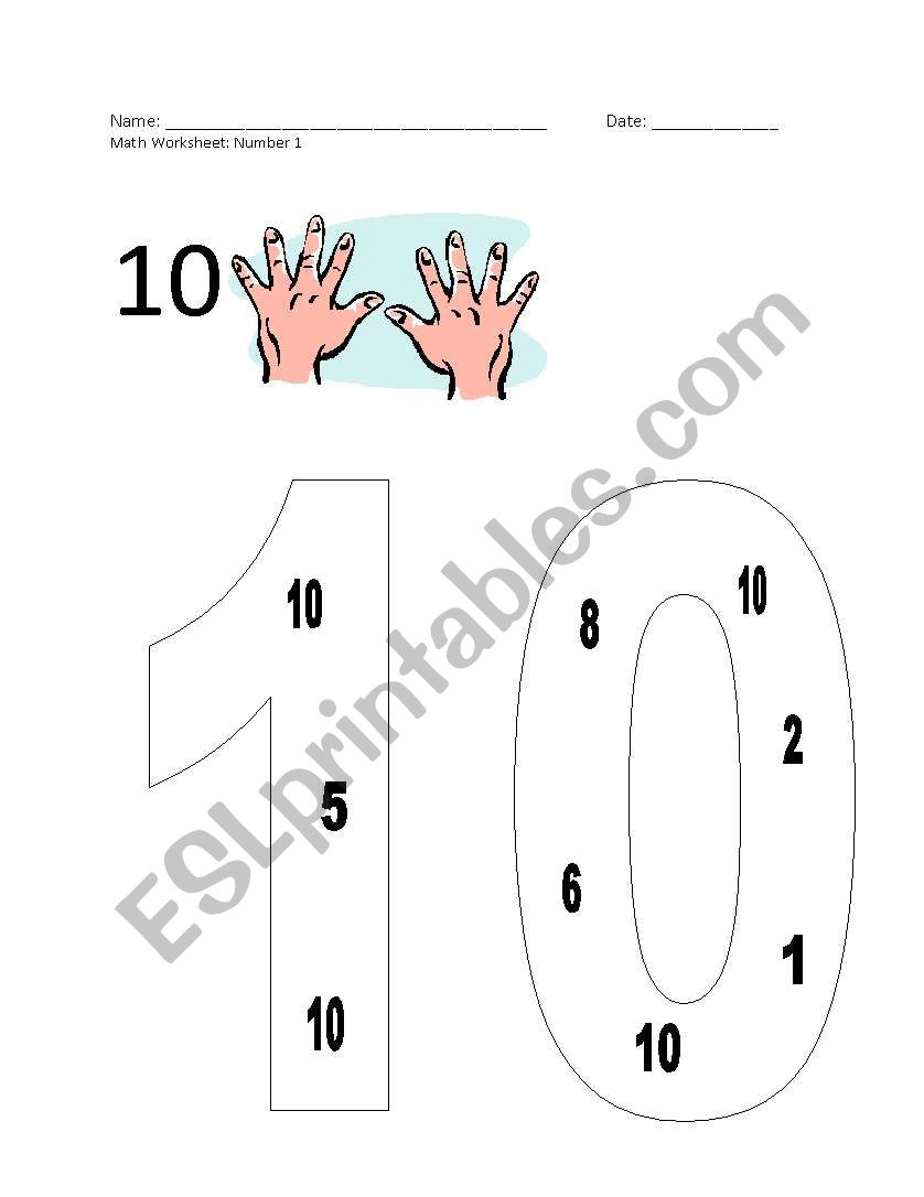 Number 10 worksheet