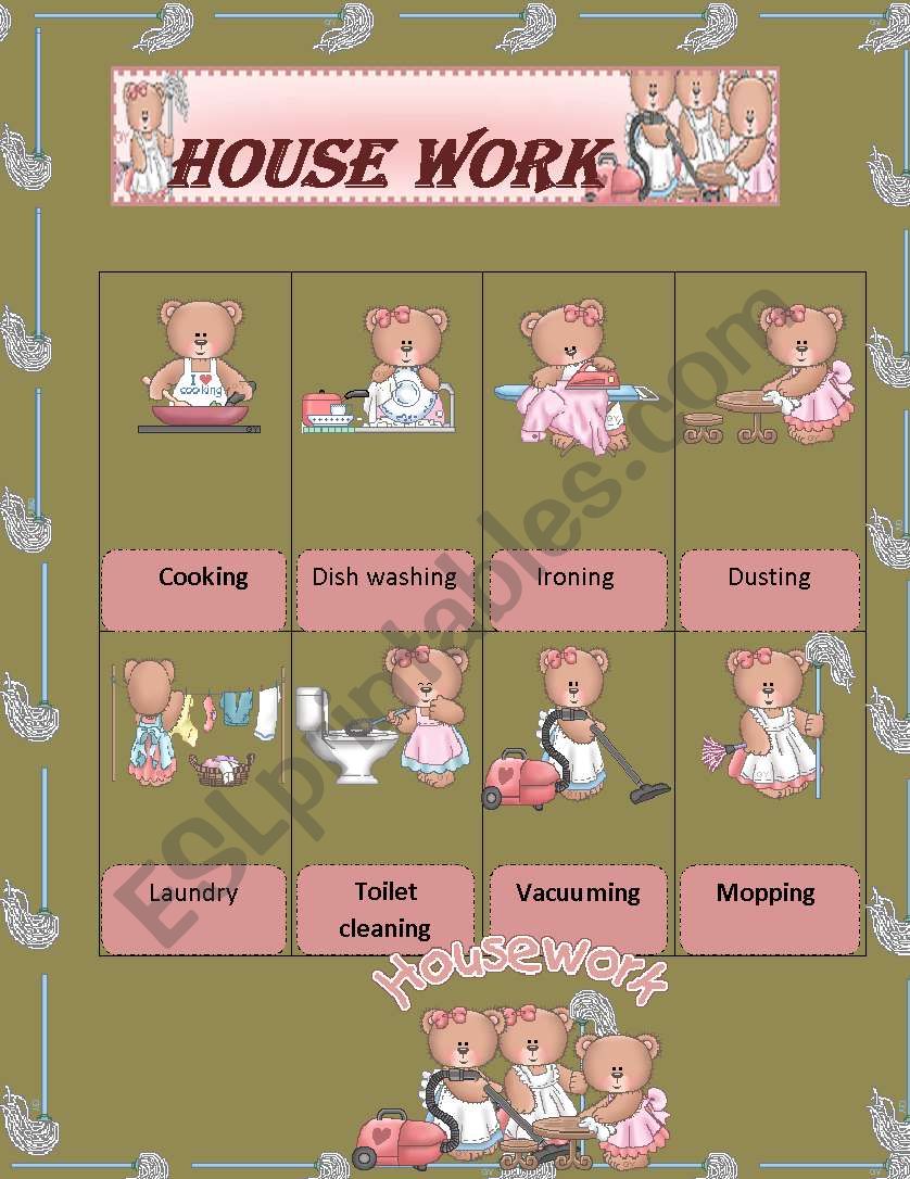 house work worksheet