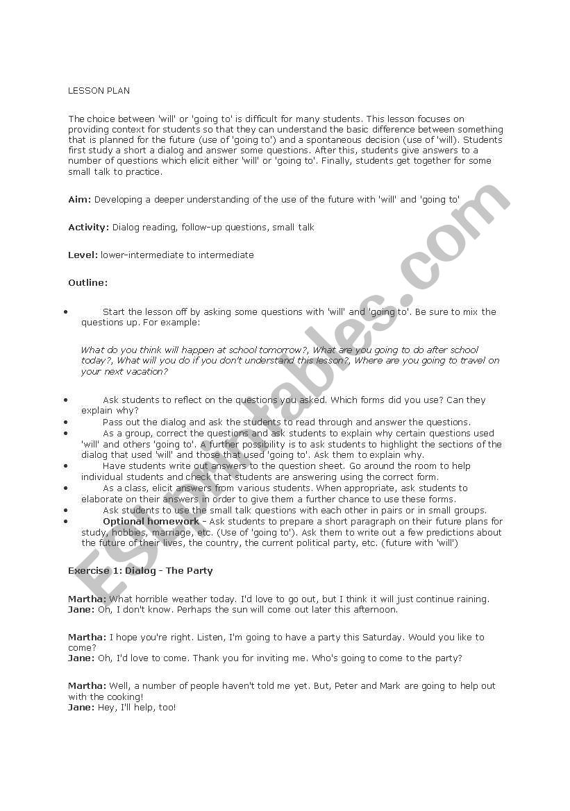 Lesson plan worksheet