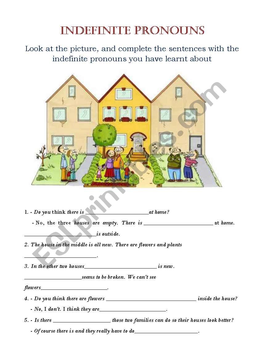 Indefinite Pronouns worksheet