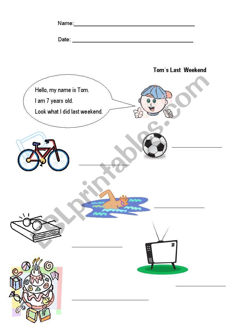 weekend activities worksheet