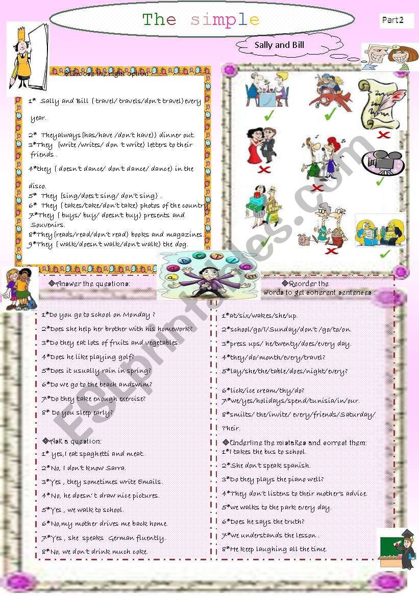 the simple present part2 worksheet