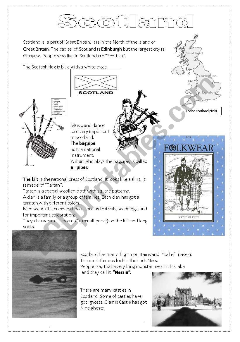 Scotland worksheet