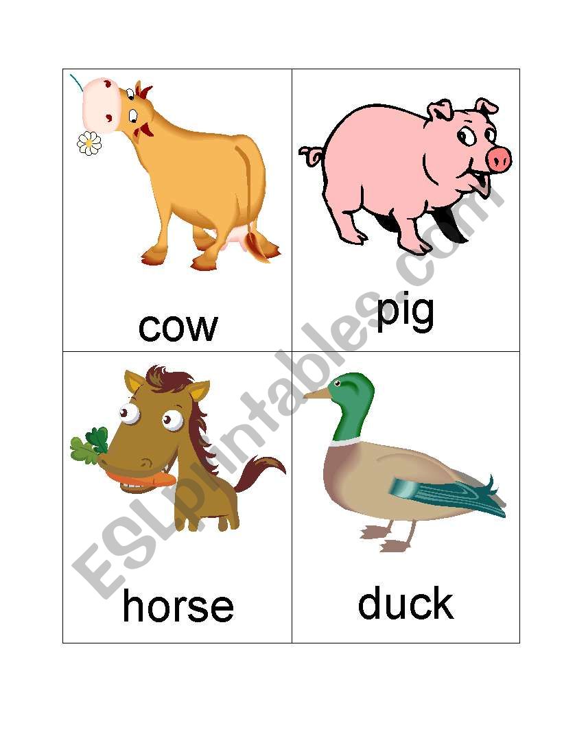 Farm Flash Cards  worksheet