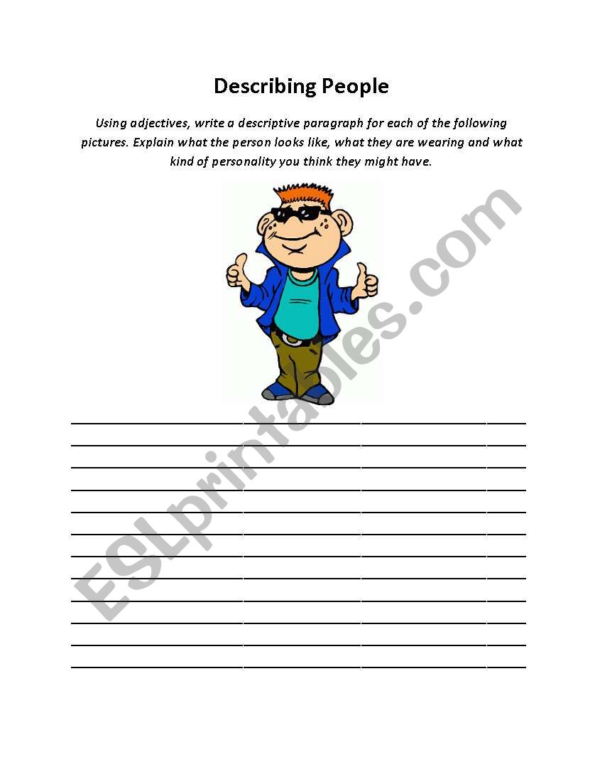 Describing People worksheet