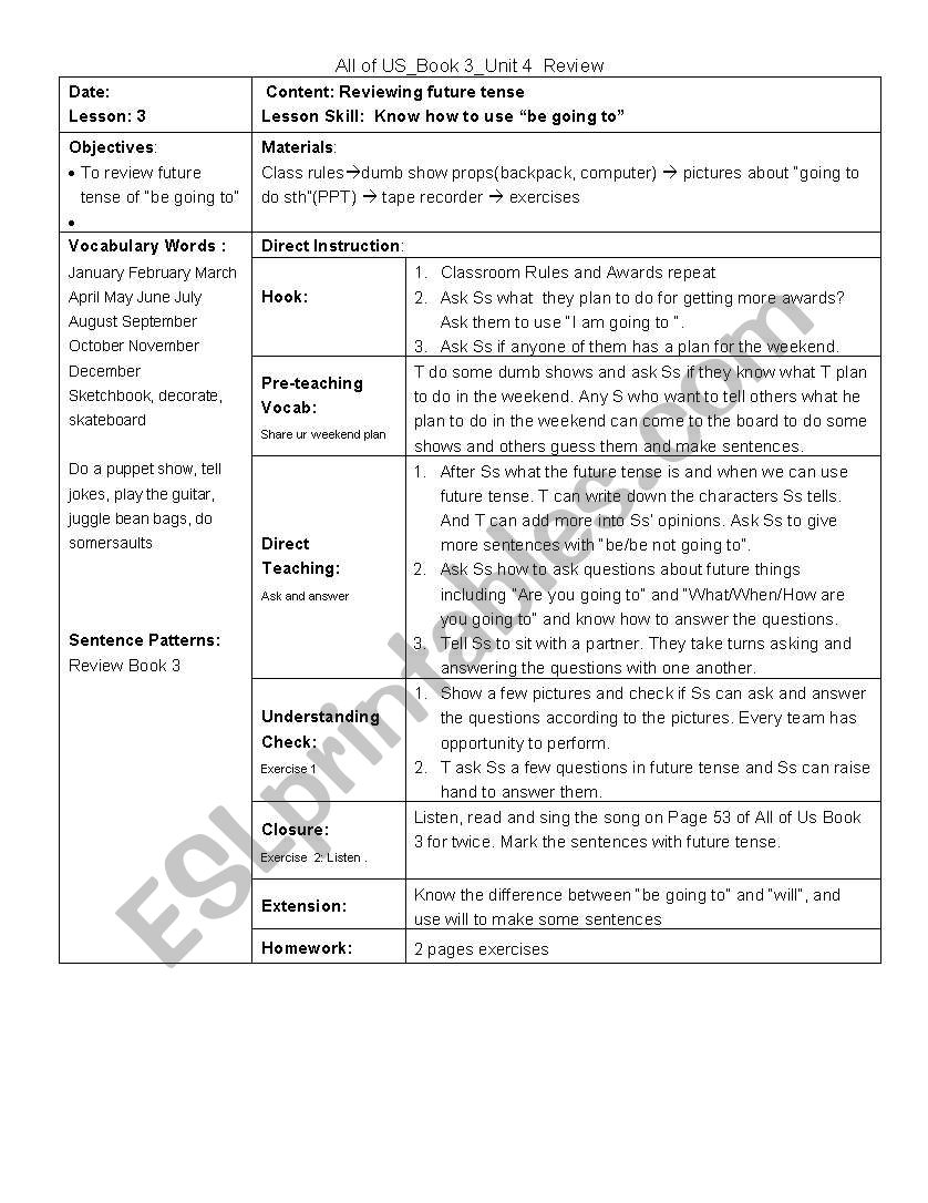 Teaching plan template worksheet