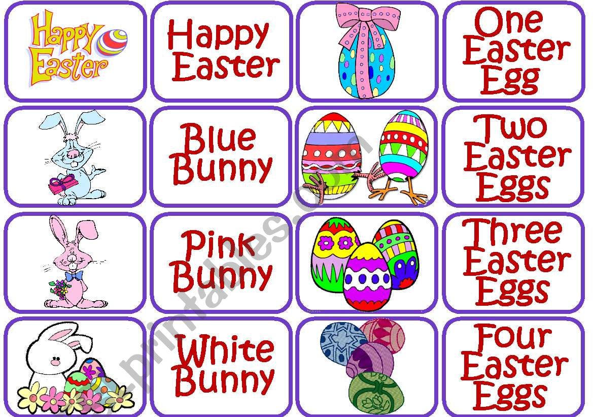 Easter memory game worksheet